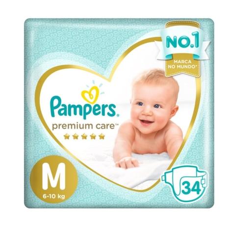 Fralda Pampers Premium Care M 34 Unidades - Imagem 1