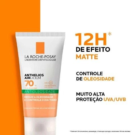 Protetor Solar Facial La Roche-Posay Anthelios Airlicium Antioleosidade FPS70 Cor 1.0 40g - Imagem 4