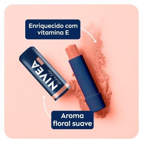 Hidratante Labial Nivea Hidra Color 2 em 1 Nude 4,8g - Imagem 4
