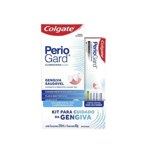 Kit Colgate PerioGard Gengiva Saudável Enxaguante Bucal Zero Álcool 250ml + Creme Dental Hortelã 60g - Imagem 1