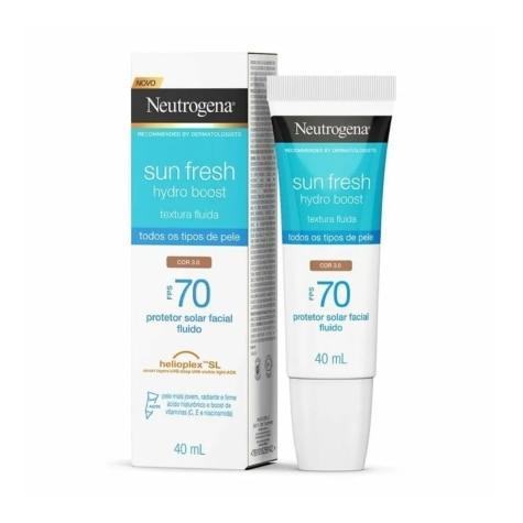 Protetor Solar Facial Neutrogena Sun Fresh Hydro Boost FPS 70 Cor 3.0 40ml - Imagem 1