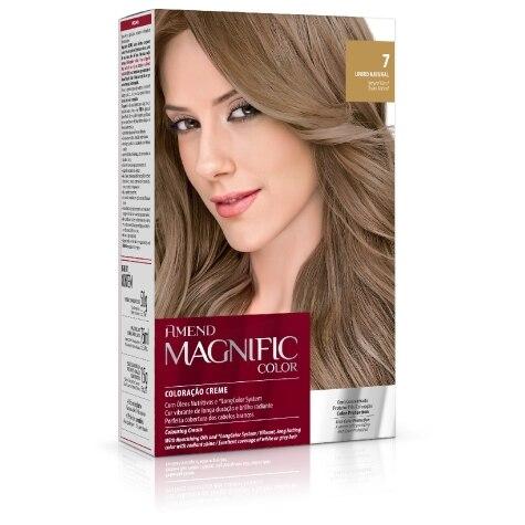 Tinta de Cabelo Permanente Amend Magnific Color Creme - 7 Louro Natural - Imagem 1