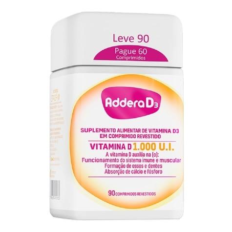 Addera D3 Vitamina D 1.000UI Leve 90 Pague 60 Comprimidos Revestidos - Imagem 2