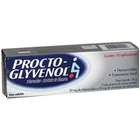 Procto Glyvenol Creme 50mg + 20mg 30g 10 Aplicadores - Imagem 1