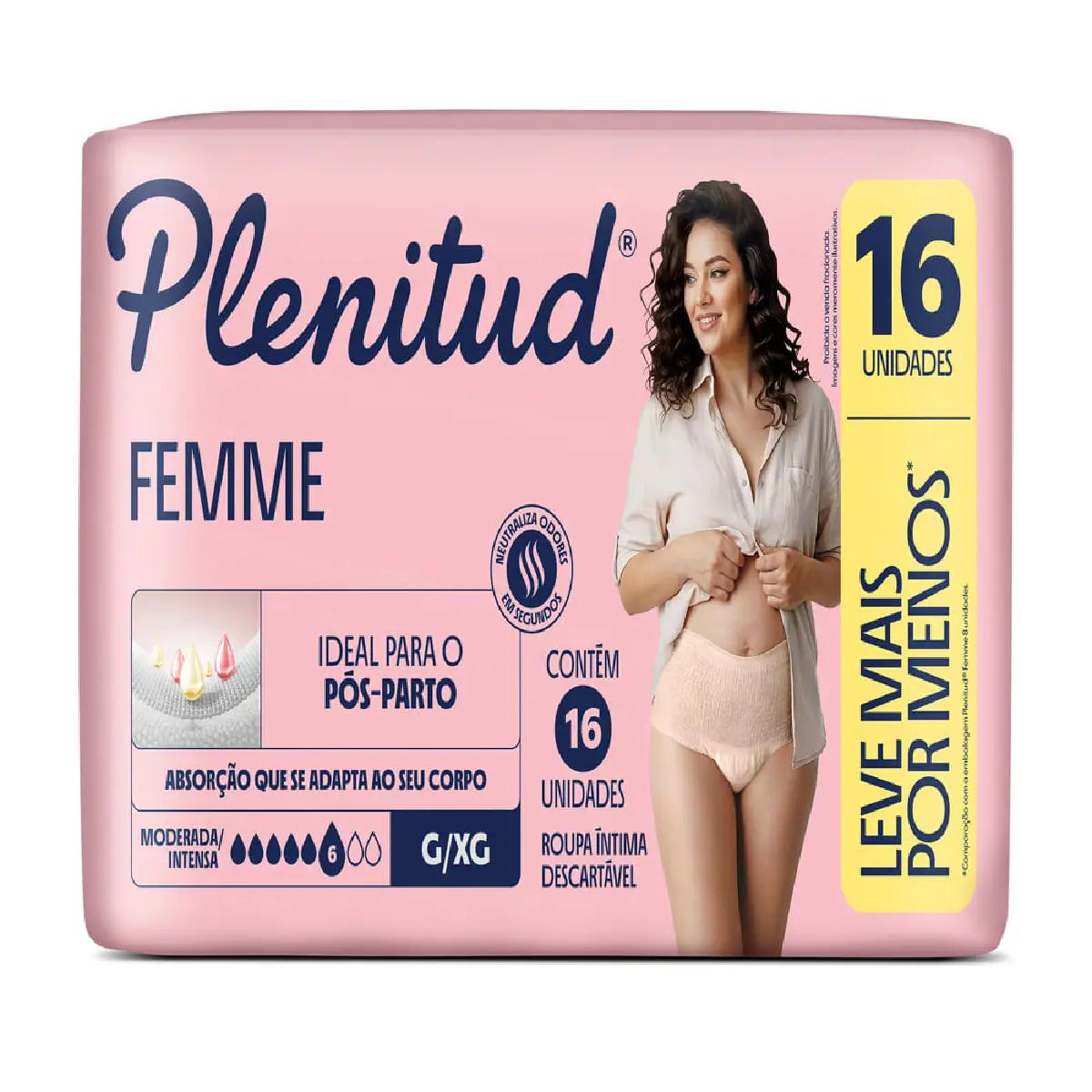 Roupa íntima Plenitud Femme G/XG 16 Unidades Leve Mais por Menos - Imagem 1