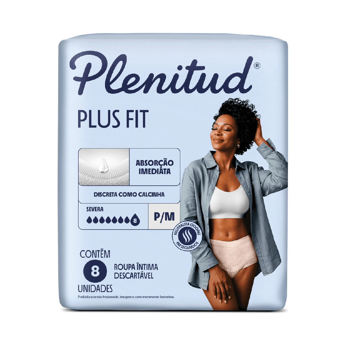 Roupa Íntima Plenitud Protect Plus P/M 8 Unidades - Imagem 1