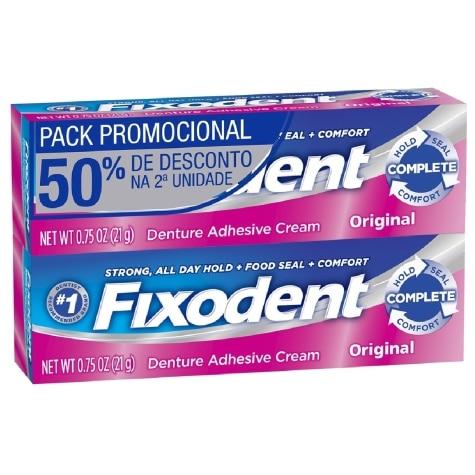 Creme Fixador de Dentadura Fixodent Original 21g com 50% de Desconto na 2ª Unidade - Imagem 1