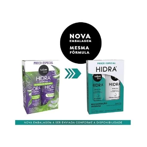 Kit Salon Line Hidra Restauração Intensa Cabelo Quebradiço Shampoo 300ml + Condicionador 300ml - Imagem 2