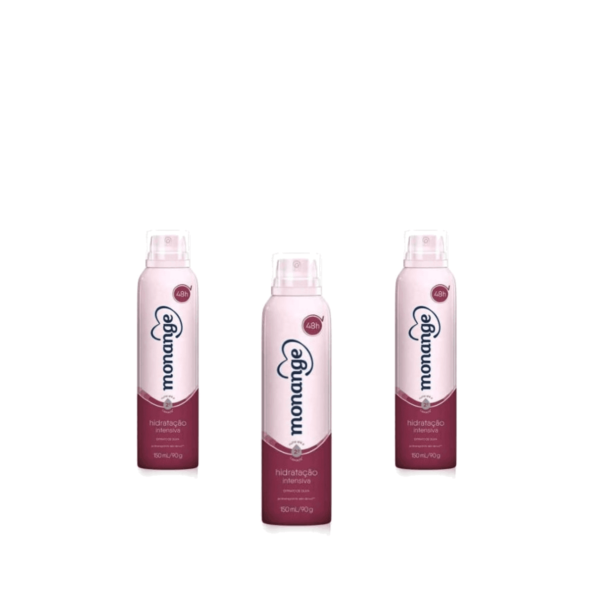 Kit 3 Unidades Desodorante Aerosol Monange Hidratação Intensiva 150ml - Imagem 1