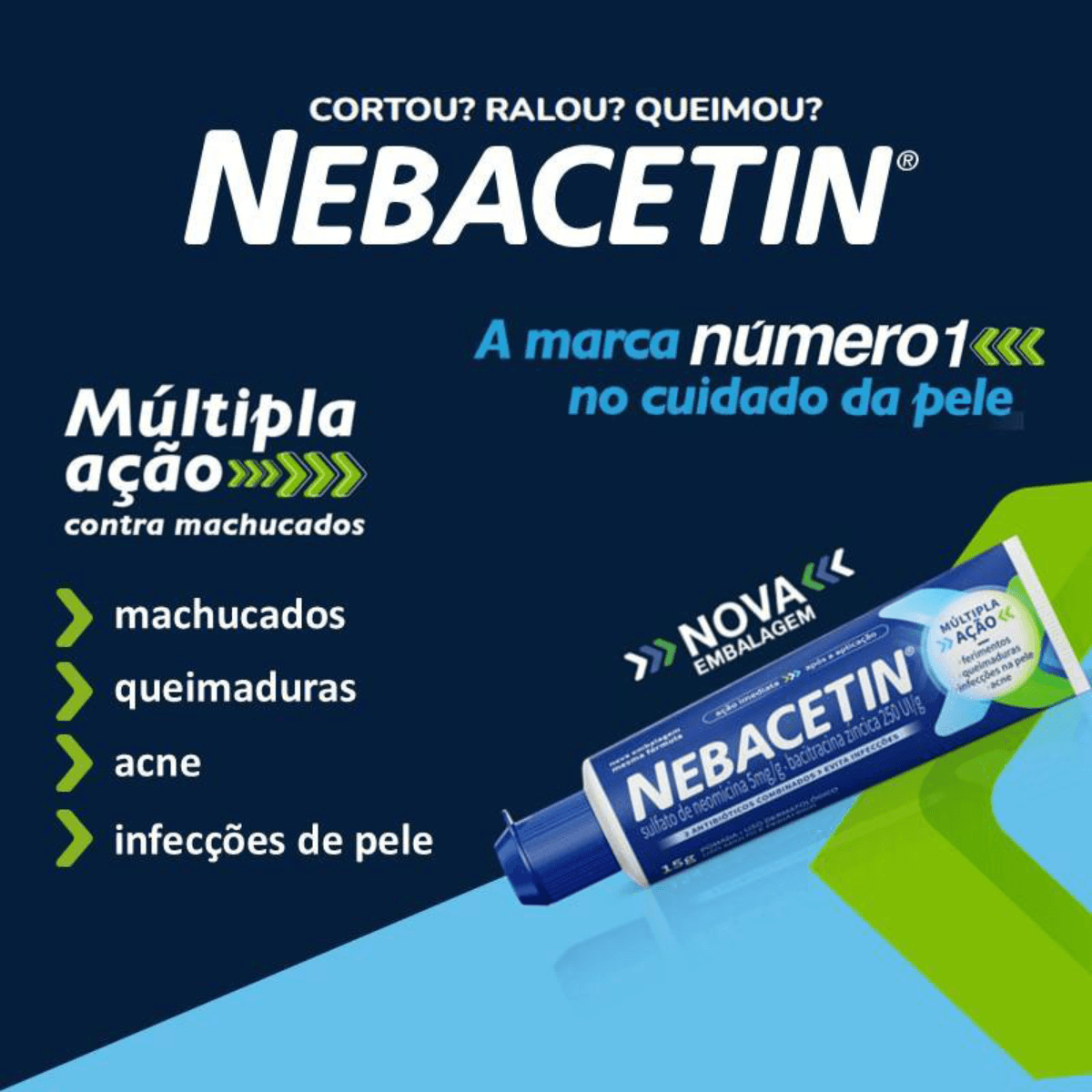 Nebacetin Pomada 5mg + 250UI 15g - Imagem 3