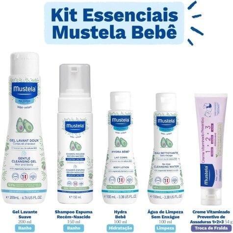 Kit Mustela Bebê Essenciais Gel Lavante 200ml + Shampoo Espuma 150ml + Loção Hydra BB 100ml + Água de Limpeza 100ml + Creme para Assaduras 54g - Imagem 3