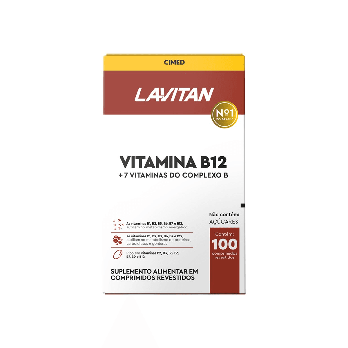 Suplemento Alimentar Lavitan Vitamina B12 100 Comprimidos - Imagem 1