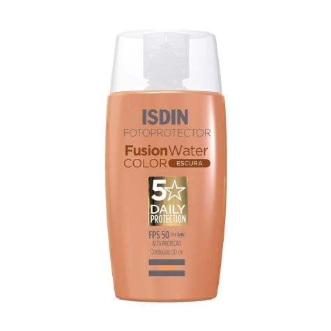 Fotoprotetor Facial Isdin Fusion Water FPS50 Cor Escura 50ml - Imagem 1