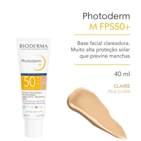 Protetor Solar Facial Bioderma Photoderm M FPS50+ Cor Claire 40ml - Imagem 3