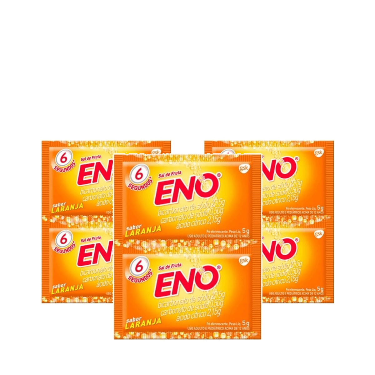 3 Unidades de Sal de Fruta Eno Laranja Pó Efervescente 2 Envelopes 5g - Imagem 1