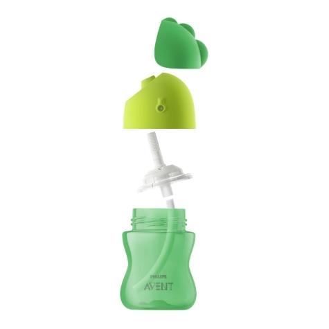 Copo com Canudo Avent Dinossauro Verde 300ml - Imagem 3