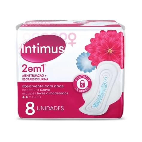 Absorvente Cobertura Suave com Abas Intimus 2 em 1 8 Unidades - Imagem 1