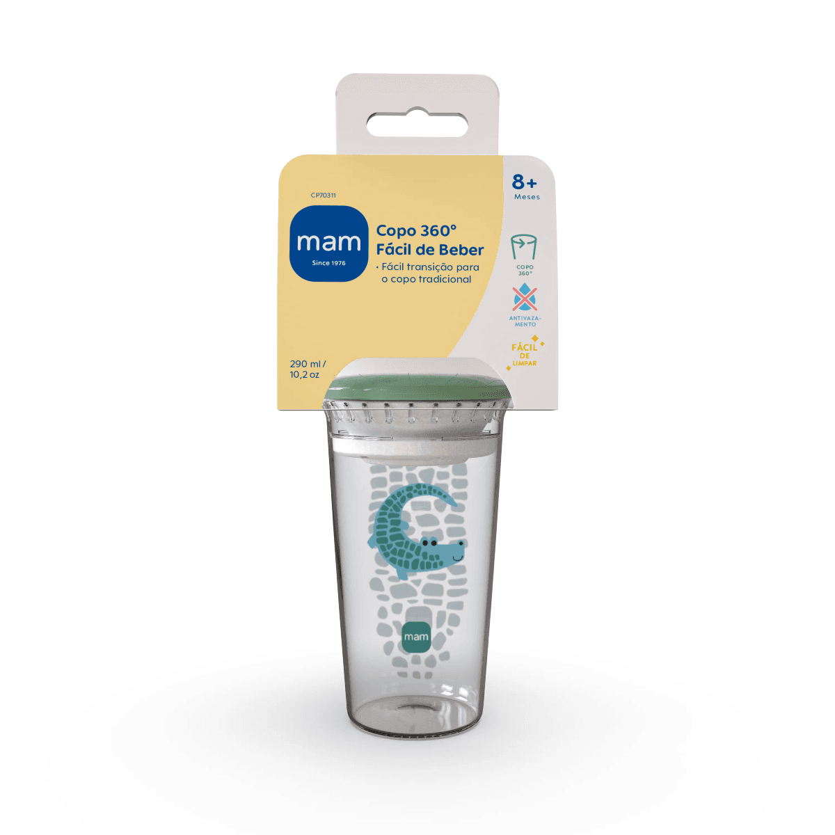 Copo Infantil 360° Fácil de Beber MAM Neutro 290ml - Imagem 1