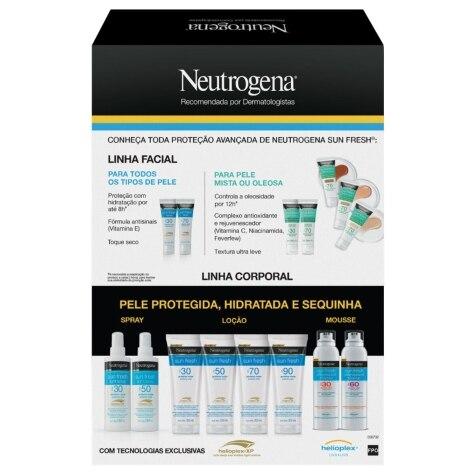 Kit Protetor Solar Corporal Neutrogena Sun Fresh FPS70 200ml Grátis Protetor Solar Facial Sun Fresh Derm Care FPS70 Incolor 40g - Imagem 2