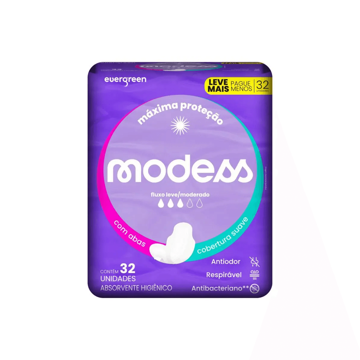 Absorvente Cobertura Suave com Abas Modess 32 Unidades - Imagem 1