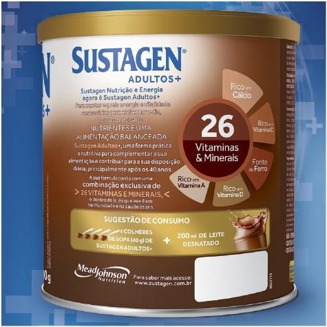 Complemento Alimentar Sustagen Adultos+ Sabor Chocolate 400g - Imagem 3
