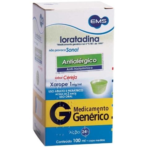 Loratadina Xarope 1mg 100ml EMS Genérico - Imagem 1