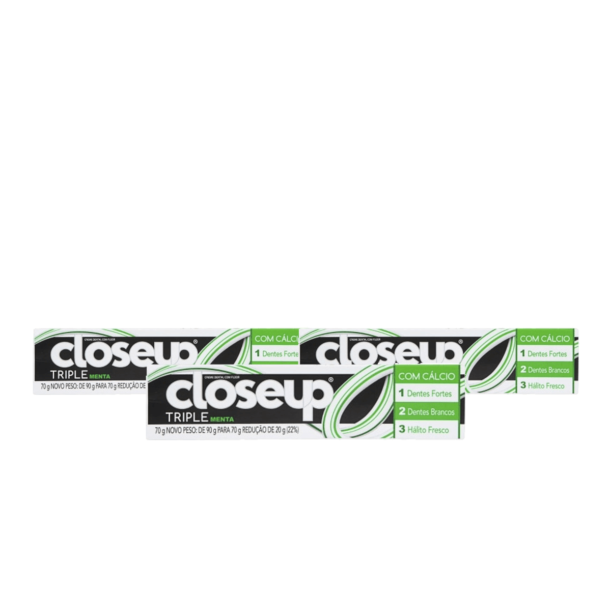 Kit 3 Unidades Creme Dental Close Up Triple Menta 70g - Imagem 1