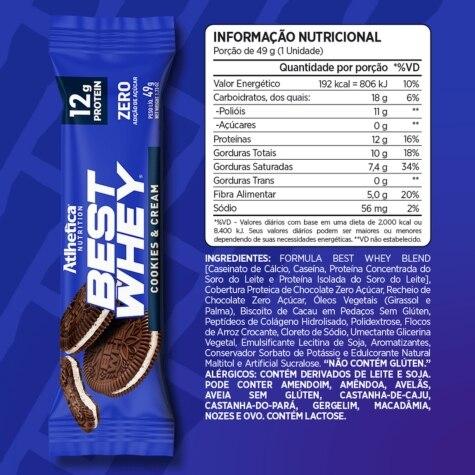 Barra Proteica Atlhetica Nutrition Best Whey Sabor Cookies & Cream 49g - Imagem 4