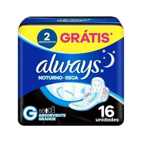 Absorvente Noturno Seca com Abas Always Noites Tranquilas 16 Unidades Leve mais Por menos - Imagem 1
