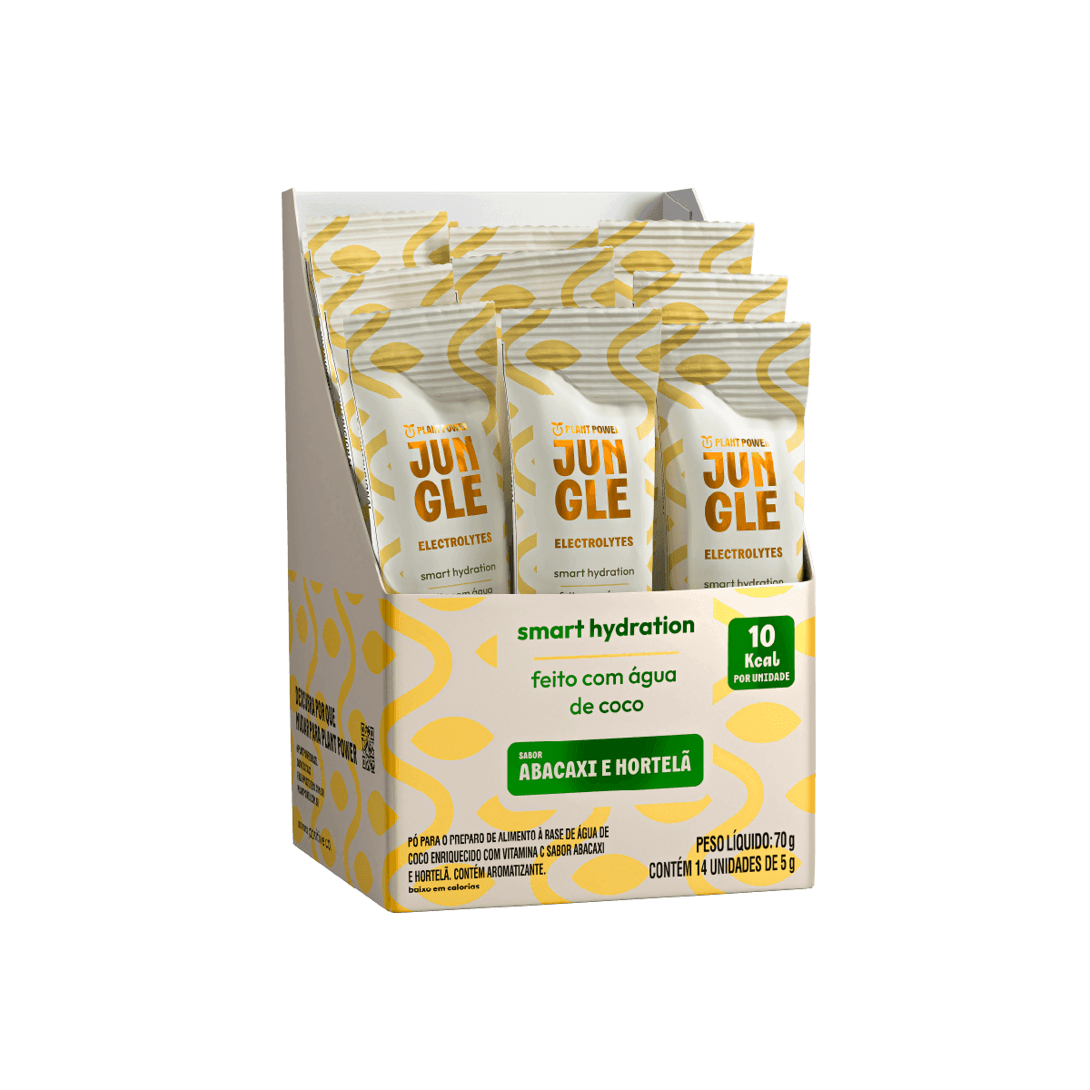 Plant Power Jungle Electrolytes Sabor Abacaxi e Hortelã 14 Unidades 5g - Imagem 1