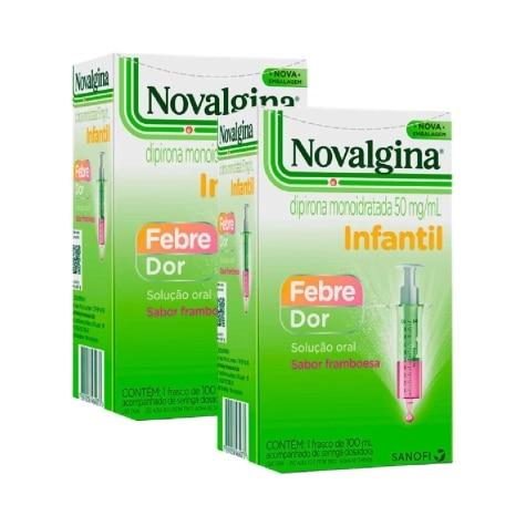 Kit 3 Unidades Novalgina 50mg Solução Oral Sabor Framboesa 100ml - Imagem 1
