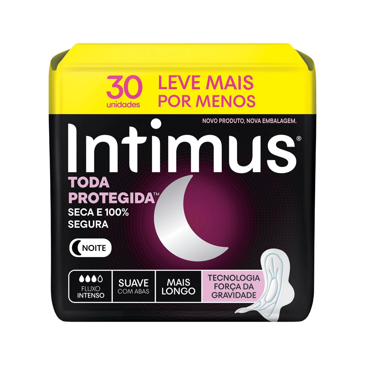 Absorvente Noturno Suave com Abas Intimus 30 Unidades Leve mais Por menos - Imagem 1