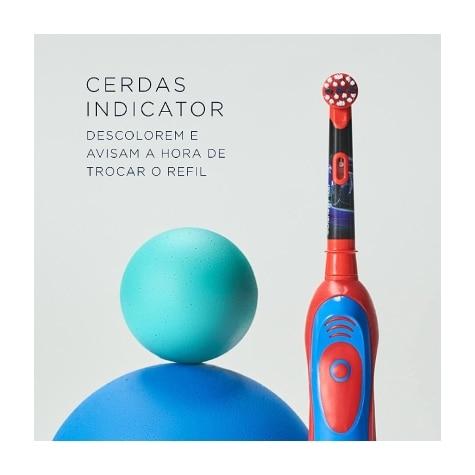 Escova Dental Elétrica Oral-B Infantil Disney Pixar Carros Macia 3+ Anos + 2 Pilhas AA - Imagem 4