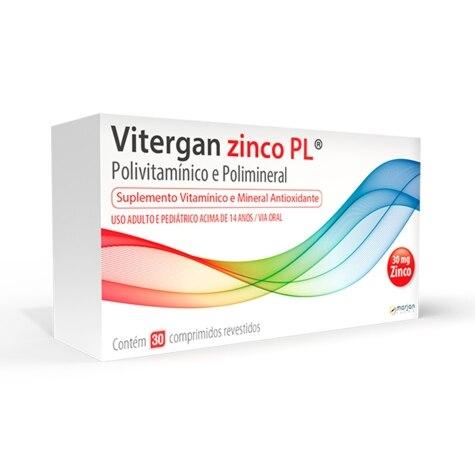 Vitergan Zinco PL 30 Comprimidos Revestidos - Imagem 1