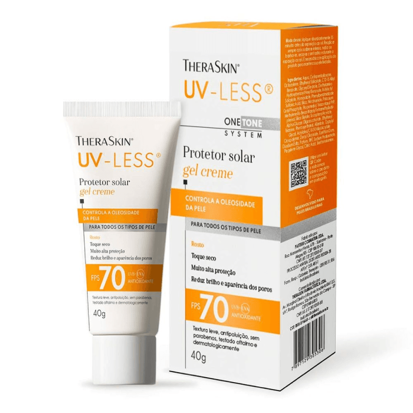 Protetor Solar Facial Theraskin Uv-Less Fps 70 Sem Cor 40g - Imagem 1