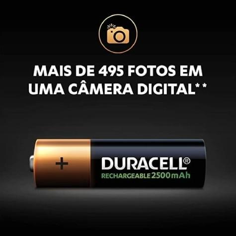 Pilha Alcalina Duracell AA Recarregável 4 Unidades - Imagem 3
