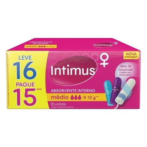 Absorvente Interno Intimus Médio Leve Mais Por Menos 16 Unidades - Imagem 1