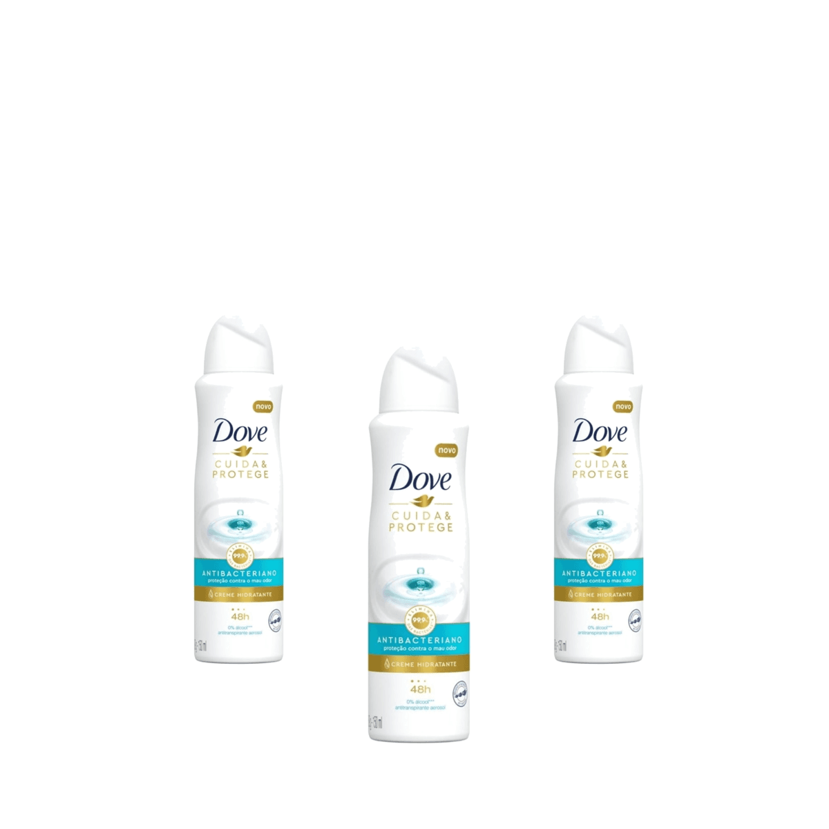Kit 3 Unidades Desodorante Aerosol Dove Cuida & Protege 150ml - Imagem 1