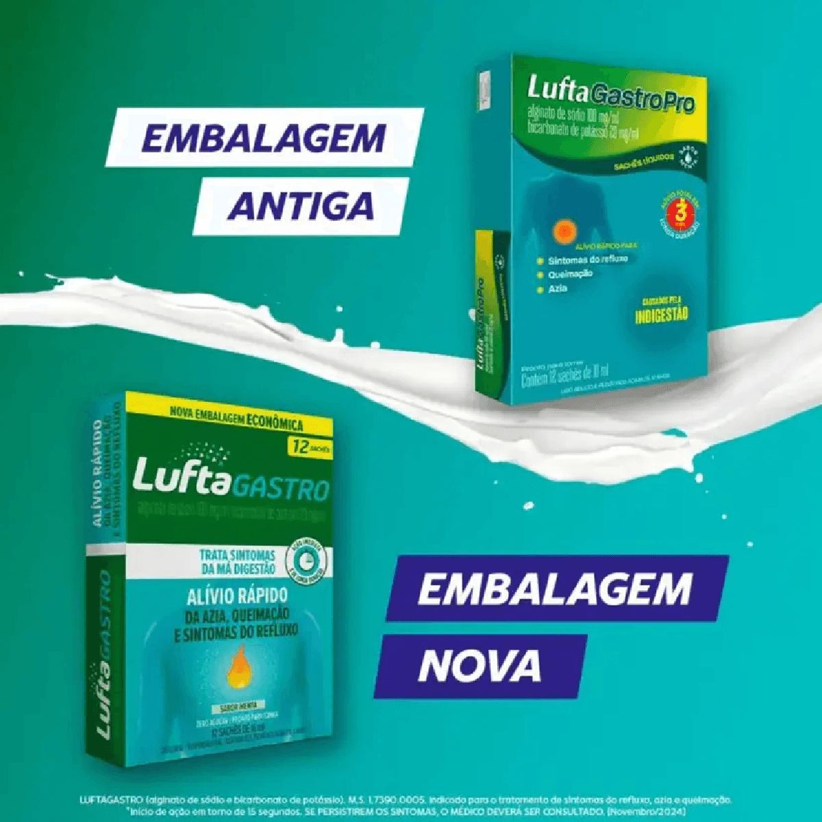 Luftagastropro 100mg + 20mg Suspensão Oral 12 Sachês 10ml - Imagem 2