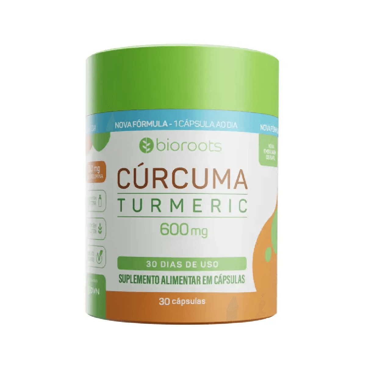 Cúrcuma Turmeric Bioroots 600mg 30 Cápsulas - Imagem 1