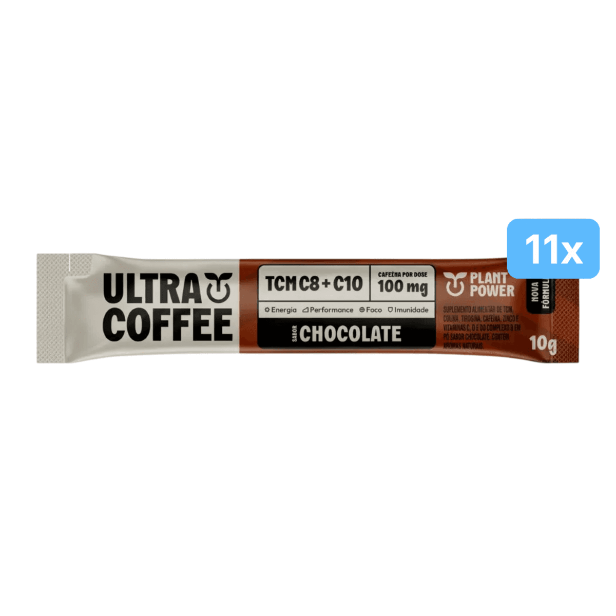 Kit de 11 unidades de Ultracoffee Plant Power Chocolate 10g - Imagem 1