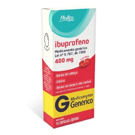Ibuprofeno 400mg 10 Cápsulas Medley Genérico - Imagem 1