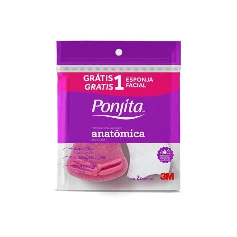 Esponja de Banho Ponjita Anatômica Grátis Facial - Imagem 1
