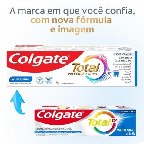 Creme Dental Colgate Total Prevenção Ativa Whitening 90g 4 Unidades - Imagem 2