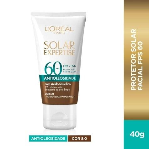 Protetor Solar Facial L'Oréal Expertise Antioleosidade FPS60 Cor 5.0 40g - Imagem 2