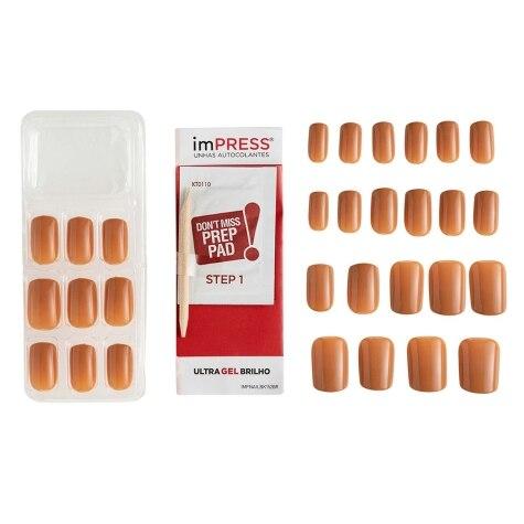 Unhas Postiças Autocolantes Impress Self Love Cor Hashtag Média Quadrado 30 Unidades - Imagem 3