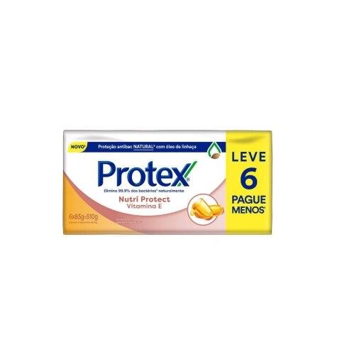 Sabonete Antibacteriano Barra Protex Nutri Protect Vitamina E Leve 6 Pague Menos 85g - Imagem 1