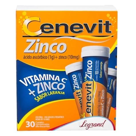 Cenevit Zinco 1g + 10mg 30 Comprimidos Efervescentes - Imagem 1