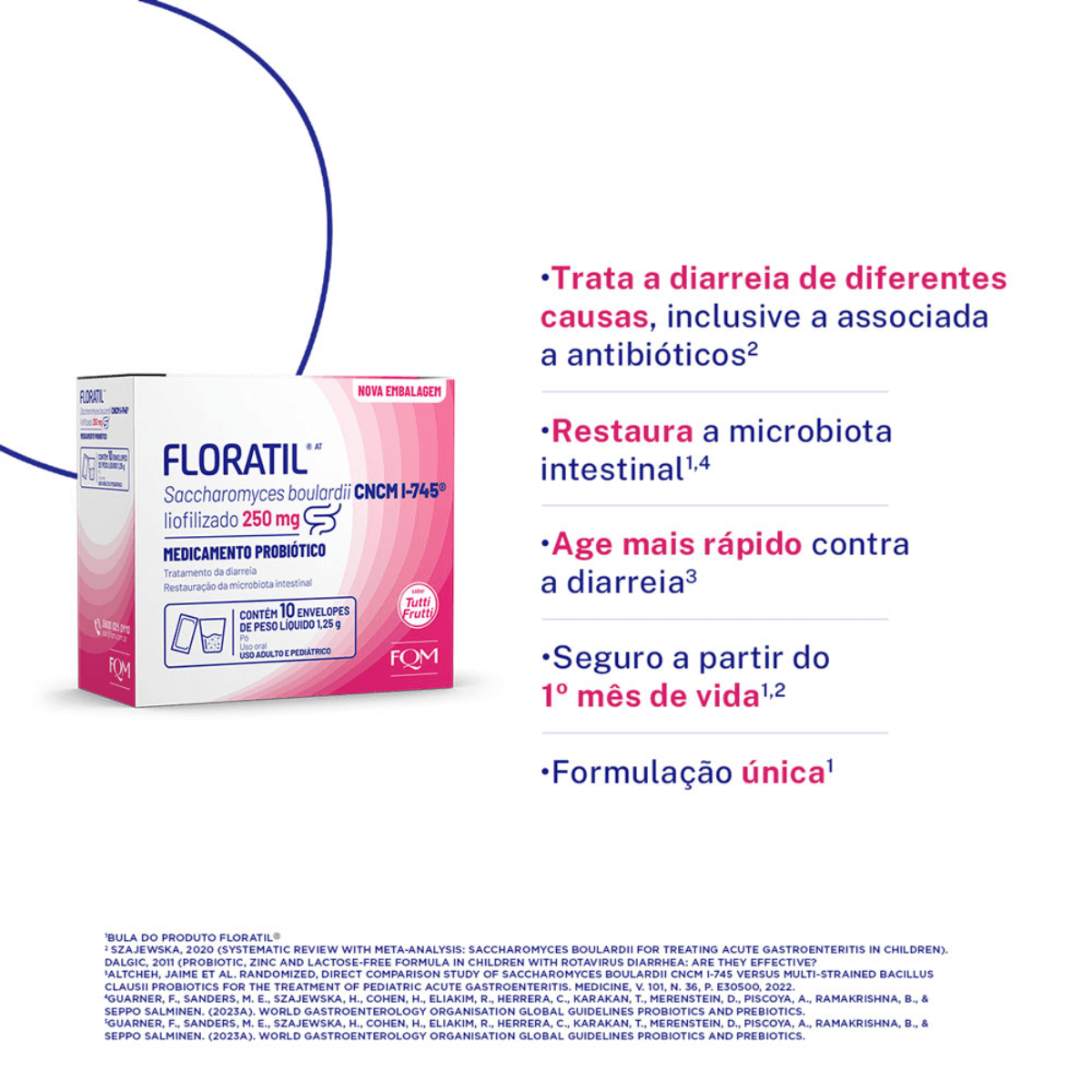 Floratil AT 250mg 10 Envelopes 1,25g - Imagem 3