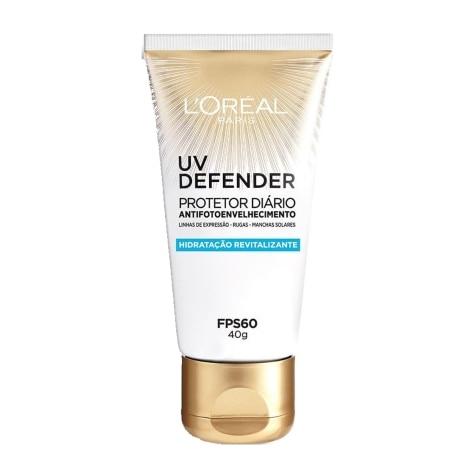 Protetor Solar Facial L'Oréal UV Defender Revitalizante FPS60 Incolor 40g - Imagem 1